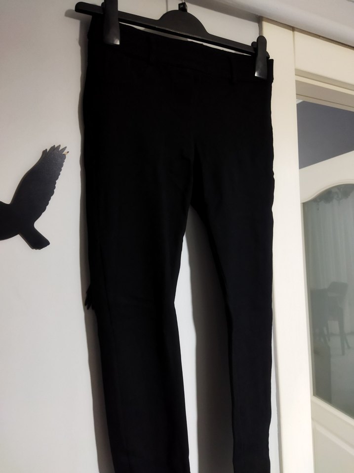 Düğmeli Siyah Kadın  Pantolon - Görsel 2