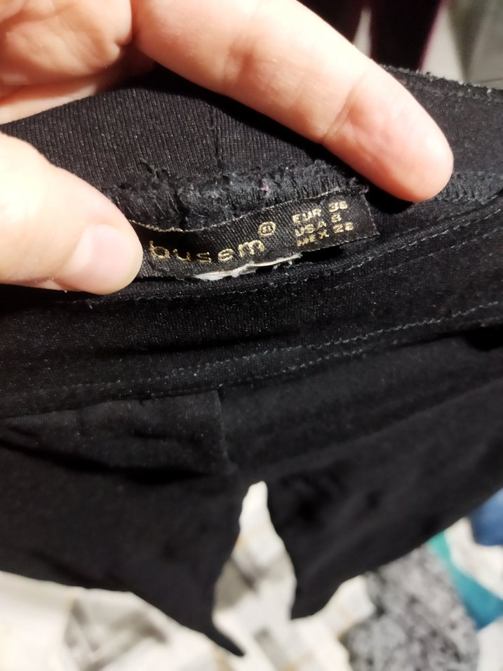 Düğmeli Siyah Kadın  Pantolon - Görsel 5