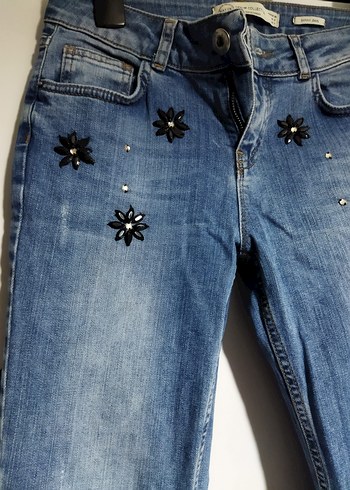 Taşlı Mavi Kot Pantolon - Görsel 2