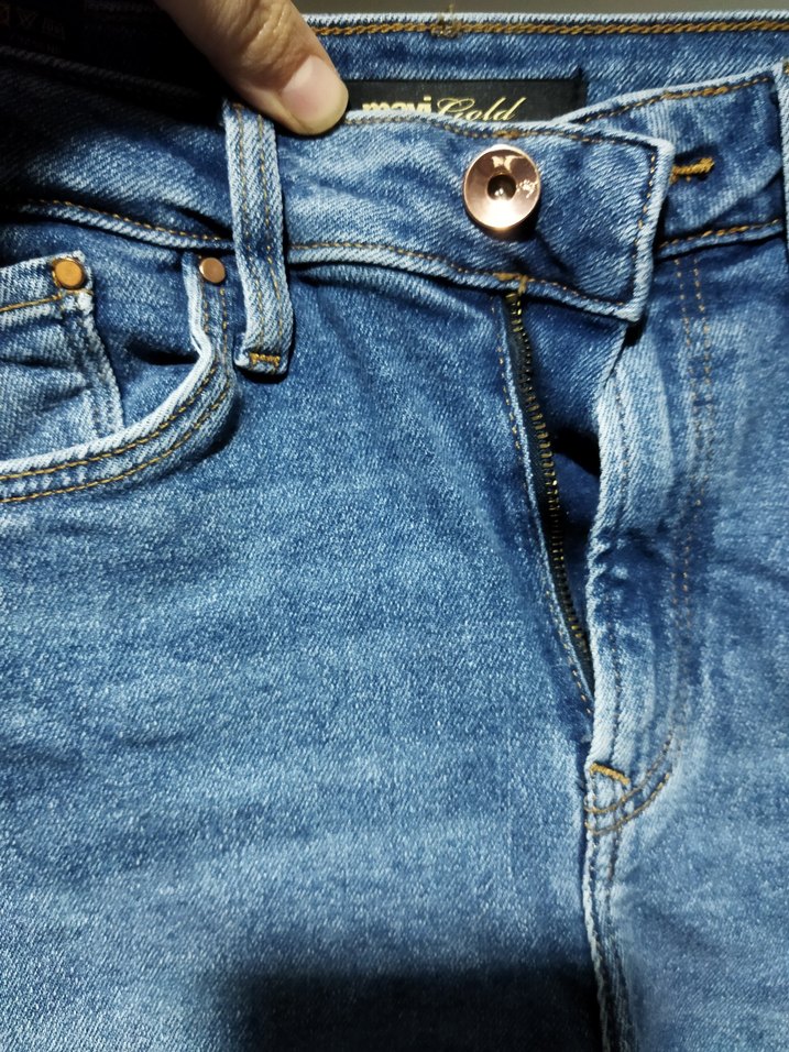 Kadın Mavi Normal Boy Dar Kesim Jean - Görsel 4