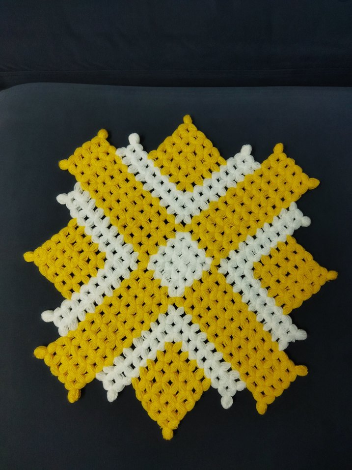 Sarı Beyaz Örgü Banyo lifi - Görsel 2