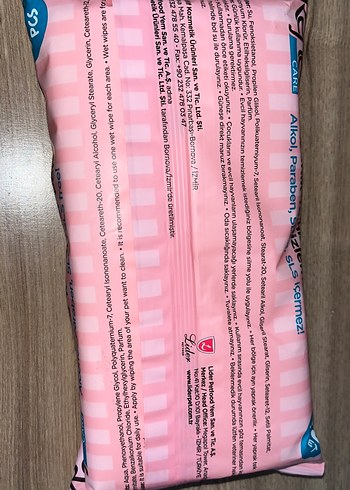 Beden Renk Hayvan temizleme mendili+ vitamin damlası