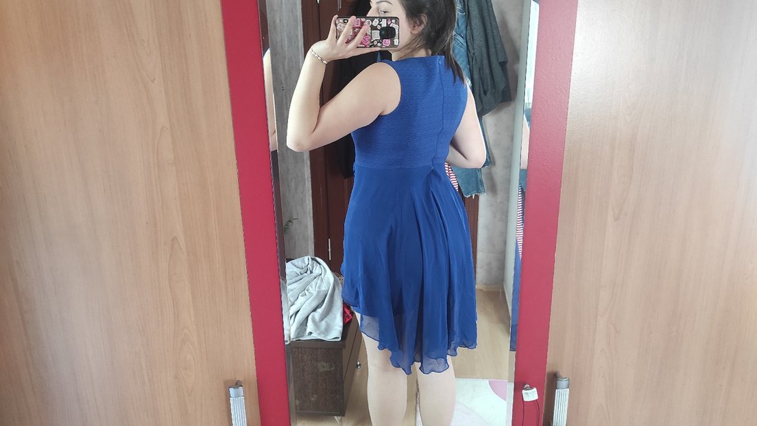 Kadın Lacivert Mini Denim Elbise - Görsel 2