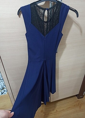 xs Beden lacivert Renk Dantelli elbise