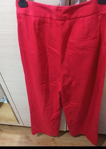 m Beden kırmızı Renk Düğmeli Kırmızı zara kadın Kumaş Pantolon
