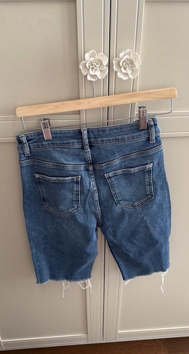 Kadın Midi Kot Şort - Görsel 3