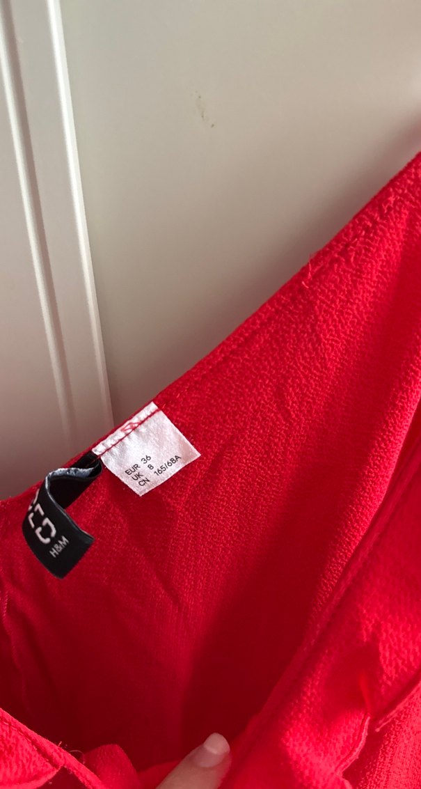 Kadın Kırmızı Uzun V Yaka Fırfırlı Tulum - Görsel 2