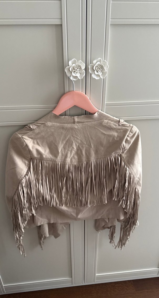 Bej Süet Kadın Mini Ceket - Görsel 2