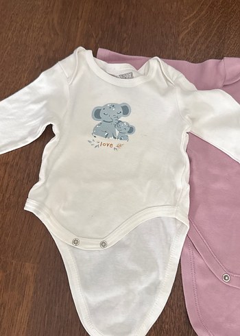 Uzun Kollu Bebek Kız Body Seti, Dantel Detaylı - Görsel 6