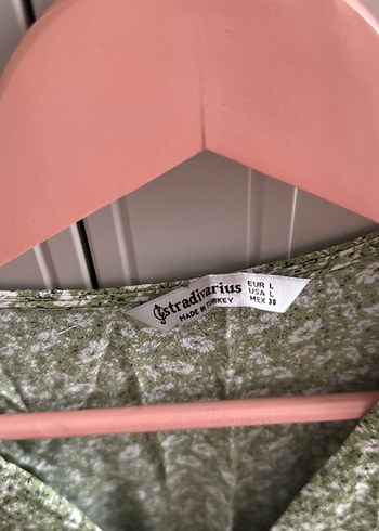 Kadın V Yaka Kısa Kollu Yeşil Bluz - Görsel 2