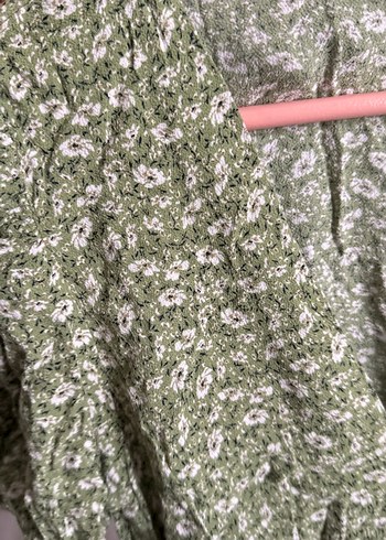 Kadın V Yaka Kısa Kollu Yeşil Bluz - Görsel 4