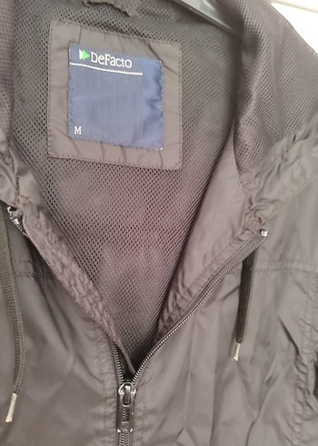 l Beden Siyah Fermuarlı Unisex Yağmurluk