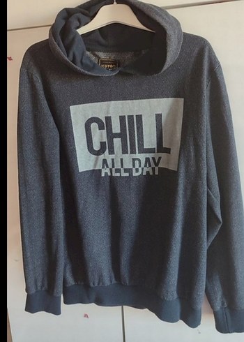 l Beden Gri Baskılı Rahat Kesim Sweatshirt Koton Marka