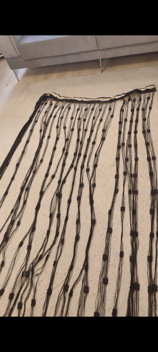 Nakışlı Gotik Siyah Tül Perde - Görsel 3