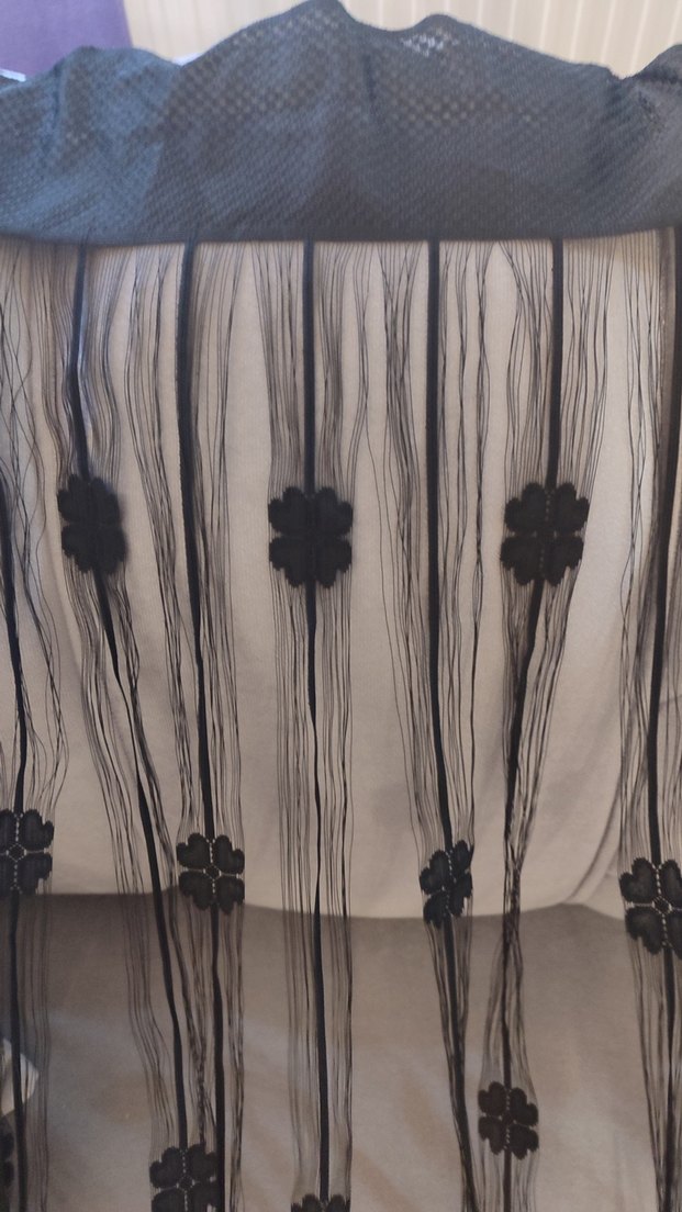 Nakışlı Gotik Siyah Tül Perde - Görsel 2