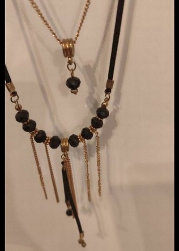 Bohem Zincir  Ve Deri Detaylı Uzun Kadın Kolye - Görsel 4