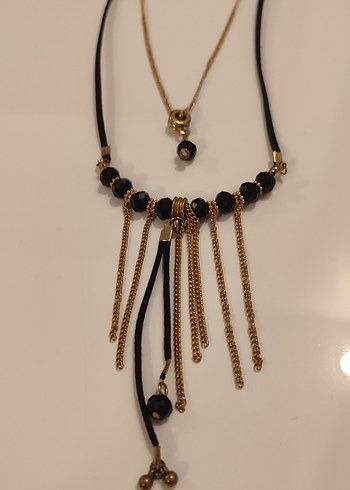 Bohem Zincir  Ve Deri Detaylı Uzun Kadın Kolye - Görsel 3