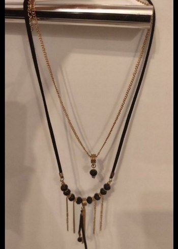 Bohem Zincir  Ve Deri Detaylı Uzun Kadın Kolye - Görsel 5