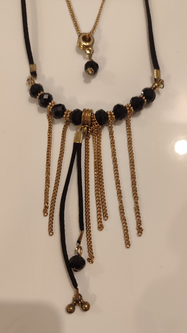 Bohem Zincir  Ve Deri Detaylı Uzun Kadın Kolye - Görsel 2