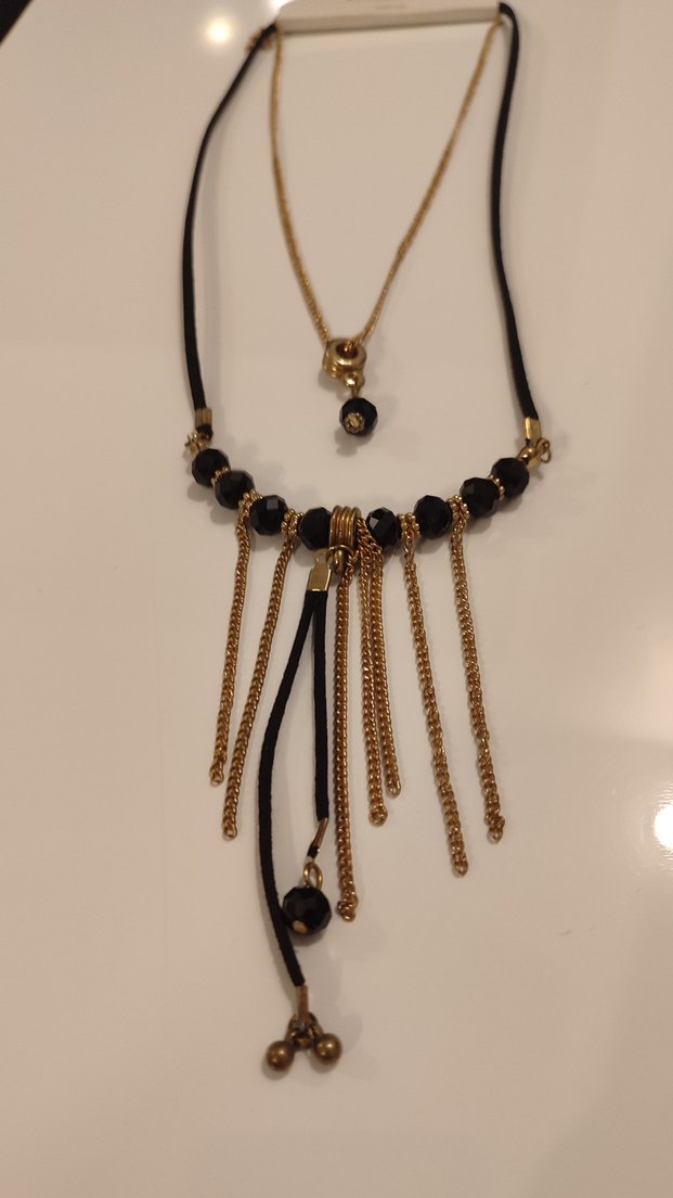 Bohem Zincir  Ve Deri Detaylı Uzun Kadın Kolye - Görsel 3