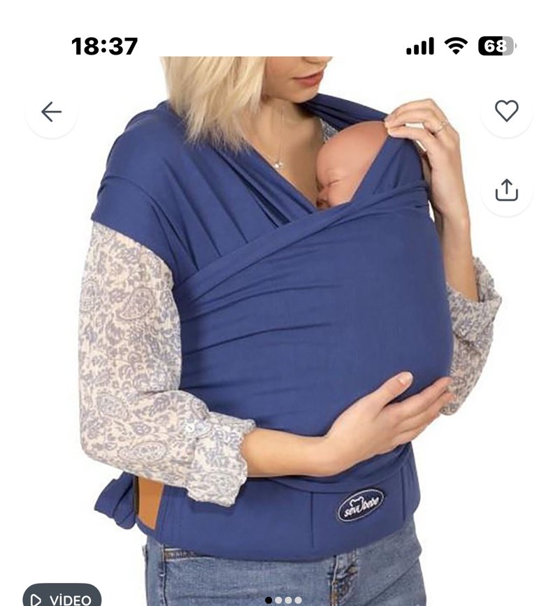 Mavi Bebek Kanguru Sling - Görsel 3