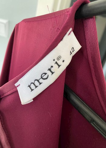 Bordo Uzun Kollu Drapeli Kadın Elbise - Görsel 3