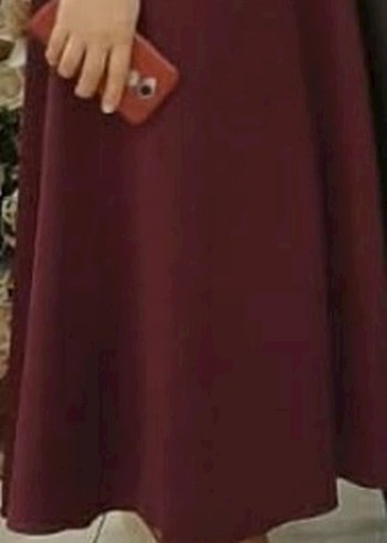 Bordo Uzun Kollu Drapeli Kadın Elbise - Görsel 6