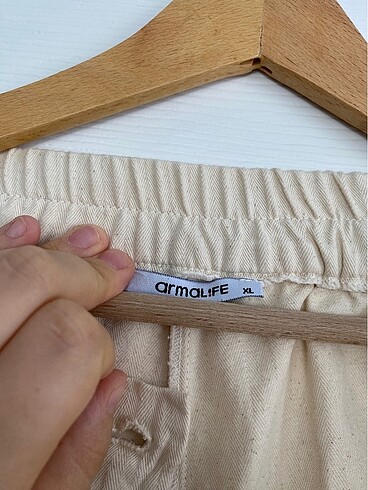 xl Beden camel Renk Keten pantolon