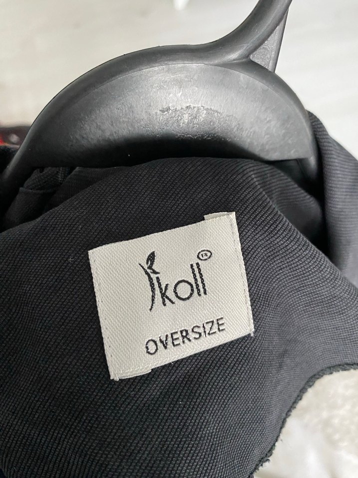 Siyah Uzun Keten Kadın Trençkot - Görsel 3