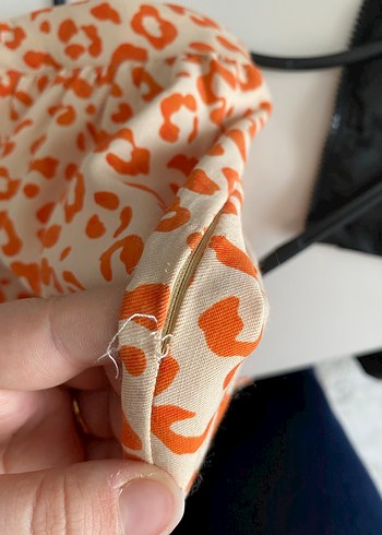 Turuncu Volanlı Bohem Midi Etek - Görsel 3