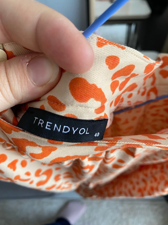 Turuncu Volanlı Bohem Midi Etek - Görsel 2