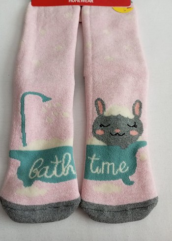Pembe Kız Çocuk Ev Terliği Çorapları - Görsel 2