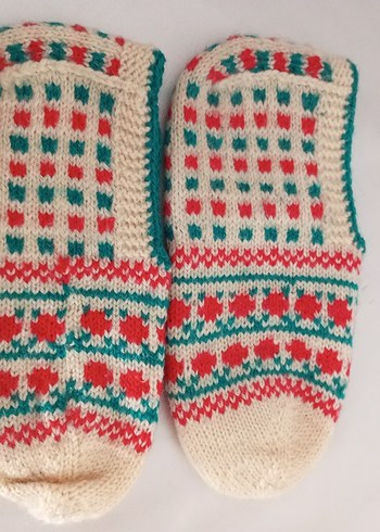 Nakışlı Siyah-Pembe Örgü Kadın Ev Terliği - Görsel 5