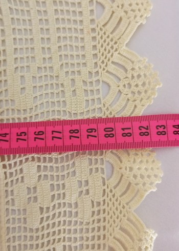 Krem Renk İşlemeli Dantel Masa Örtüsü - Görsel 6