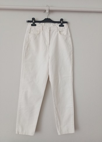 Beyaz Regular Fit Kadın Pantolon