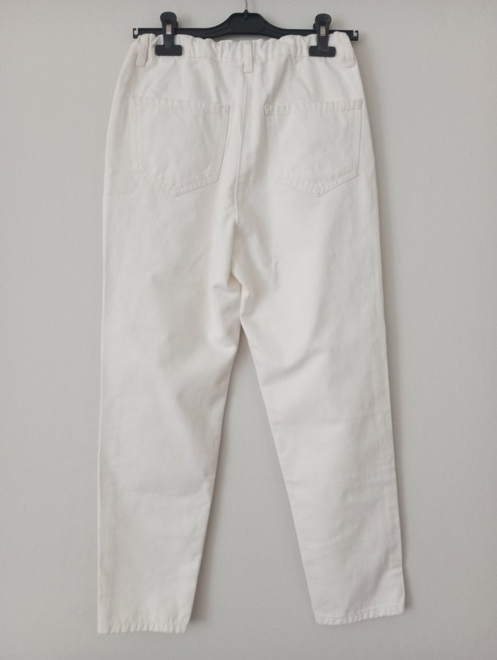 Beyaz Regular Fit Kadın Pantolon - Görsel 3