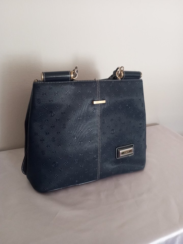 Lacivert Deri Kadın İş Çantası - Görsel 3