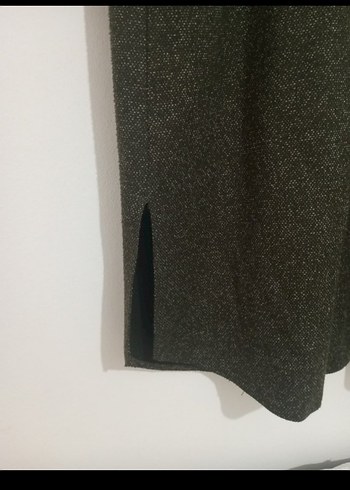 Uzun hâkî Kadın Fermuarlı Kaban - Görsel 5