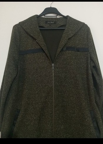 Uzun hâkî Kadın Fermuarlı Kaban - Görsel 2