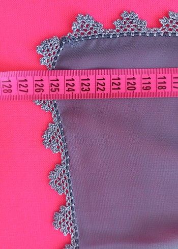 Gri Dantel Kenarlı Kadın şal - Görsel 4