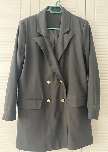 Düğmeli Siyah Kadın Blazer Ceket