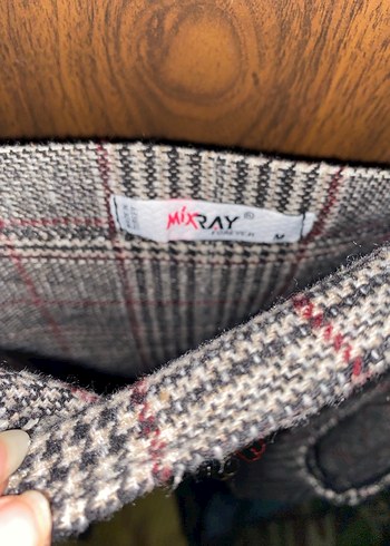 Gri Düğmeli Kadın Kaşe  Salopet - Görsel 2