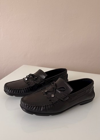 Kemal Tanca Sik Siyah Deri Loafer