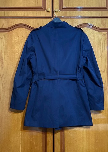 Kemerli Lacivert Midi Erkek Trençkot - Görsel 2