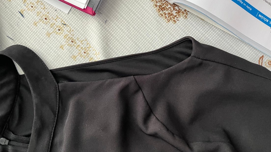 siyah midi boy elbise - Görsel 4