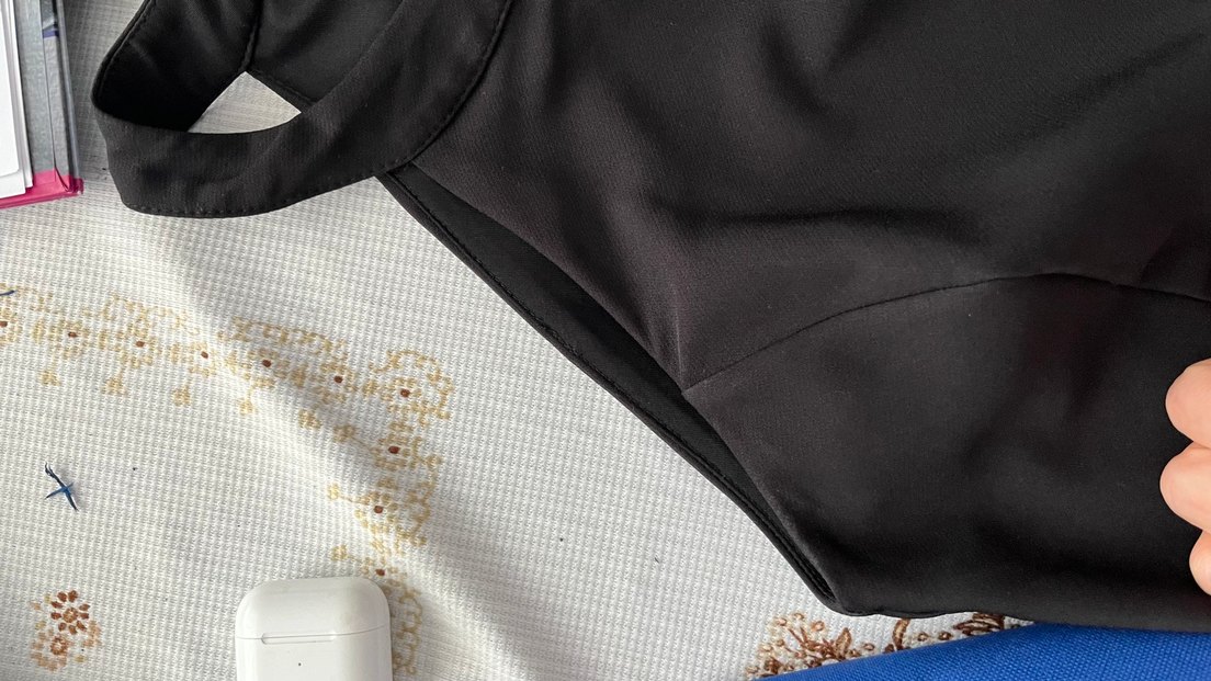 siyah midi boy elbise - Görsel 5