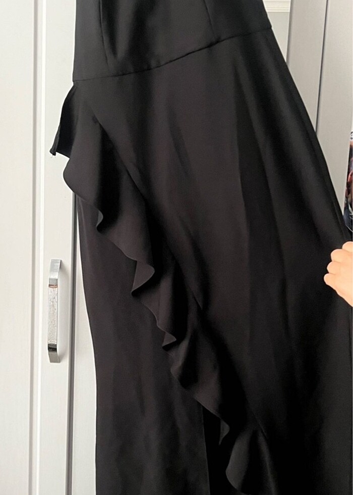 siyah midi boy elbise - Görsel 3