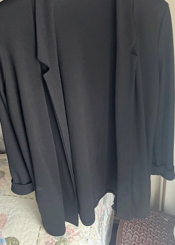 Kadın Siyah Drapeli Ofis Blazeri - Görsel 2