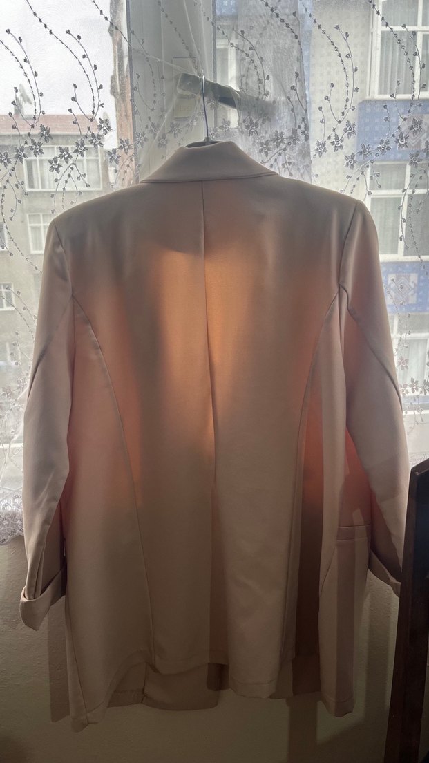 Bej Düğmeli Kadın Blazer Ceket - Görsel 2