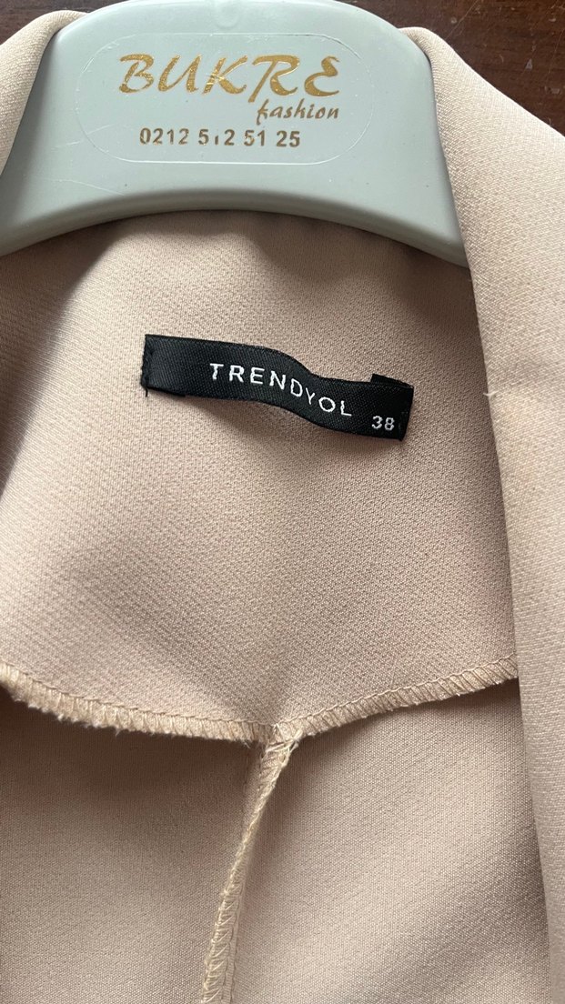 Bej Düğmeli Kadın Blazer Ceket - Görsel 3